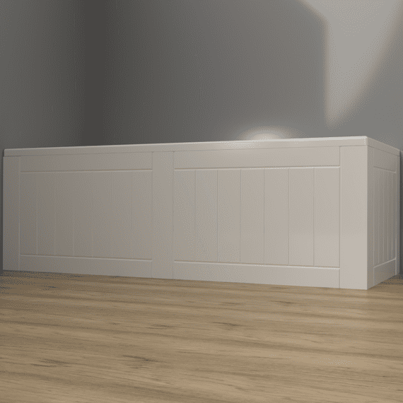 Farmhouse Shaker Style High Gloss White 1 Piece Bath Panels