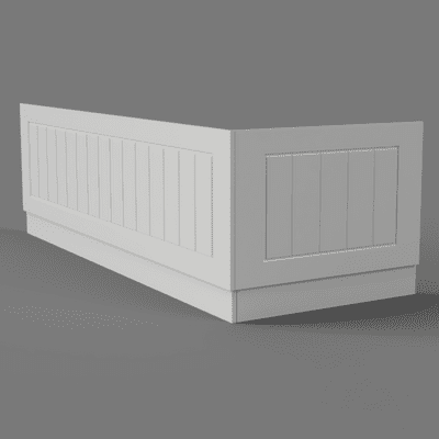 Farmhouse Tongue and Groove Matt  White 2 Piece adjustable Bath Panels