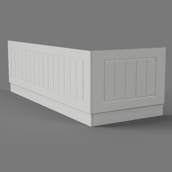 Farmhouse Tongue and Groove Matt  White 2 Piece adjustable Bath Panels