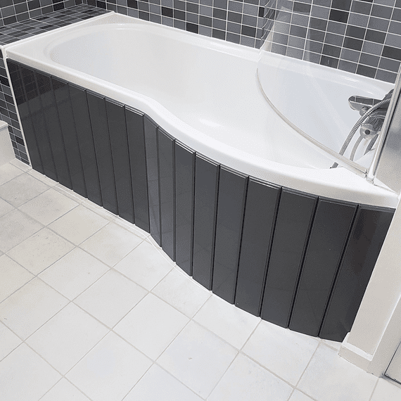 Flexible Bath Panel ideal for P / B Shaped Shower Baths any colour / finish Standard Sizes