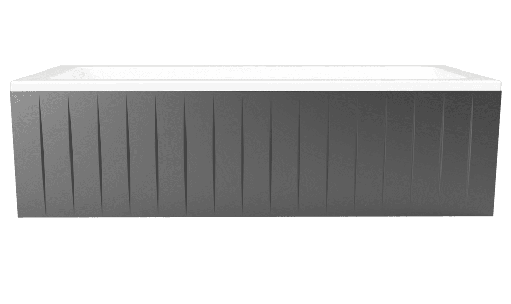 Fluted High Gloss Anthracite 1 Piece Bath Panels