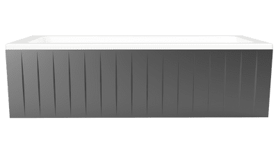 Fluted High Gloss Anthracite 1 Piece Bath Panels