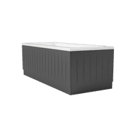 Fluted High Gloss Anthracite 2 Piece adjustable Bath Panels