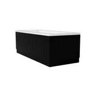 Fluted High Gloss Black 2 Piece adjustable Bath Panels