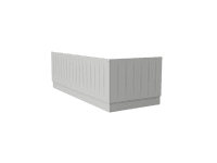 Fluted High Gloss White 2 Piece adjustable Bath Panels