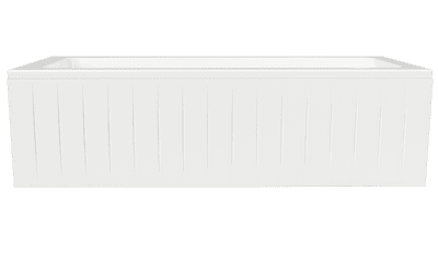 Fluted Luxury High Gloss White 1 Piece Bath Panels