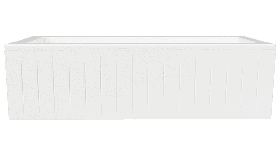Fluted Luxury High Gloss White 1 Piece Bath Panels