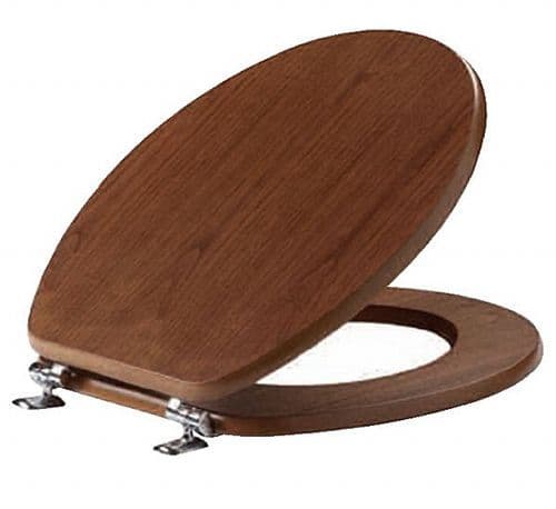 Gloss Walnut Effect Toilet Seat