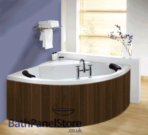 Gloss Walnut MDF Flexible Bath Panel ideal for Corner bath and Offset Baths