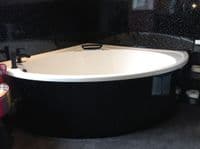 High Gloss Black MDF Flexible Bath Panel ideal for Corner bath and Offset Baths