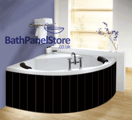 High Gloss Black MDF Flexible Bath Panel ideal for Corner bath and Offset Baths