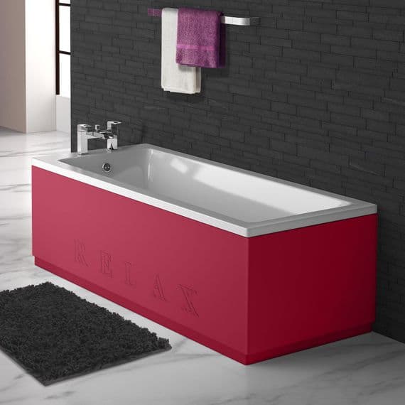 High Gloss Red Engraved 2 Piece adjustable Bath Panels
