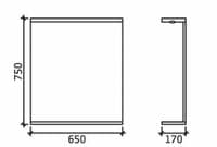 High Gloss White 650mm Mirror with Shelf