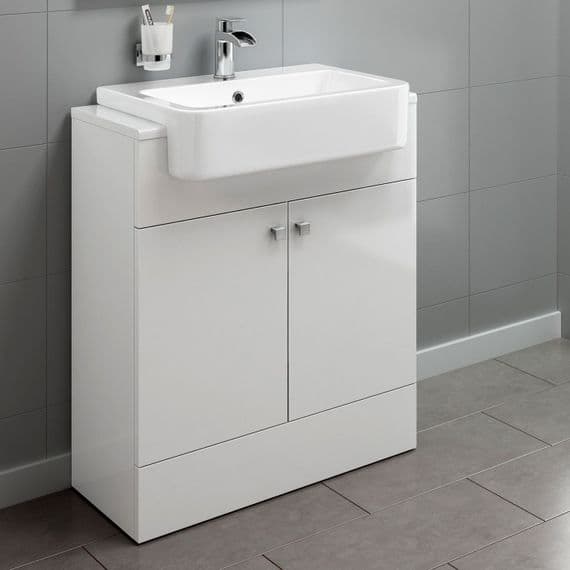 High Gloss White Bespoke Vanity Unit