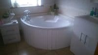 High Gloss White MDF Flexible Bath Panel ideal for Corner bath and Offset Baths