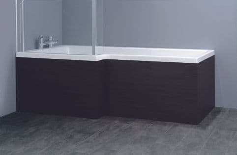 L Shape Shower Bath Panels High Gloss Black