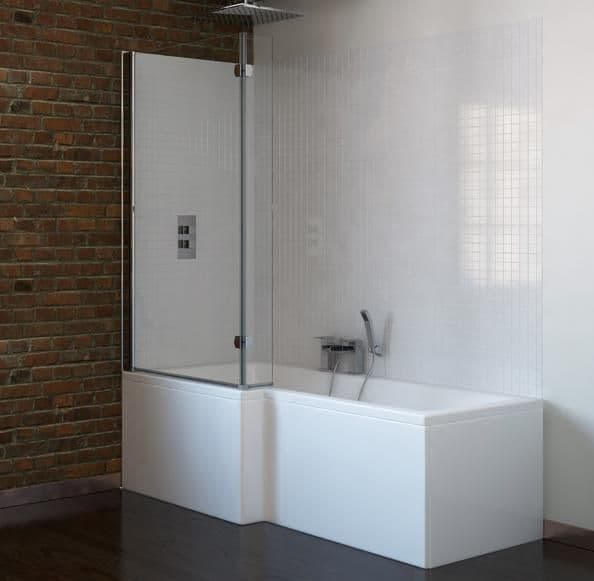 L Shape Shower Bath Panels High Gloss White Custom Height