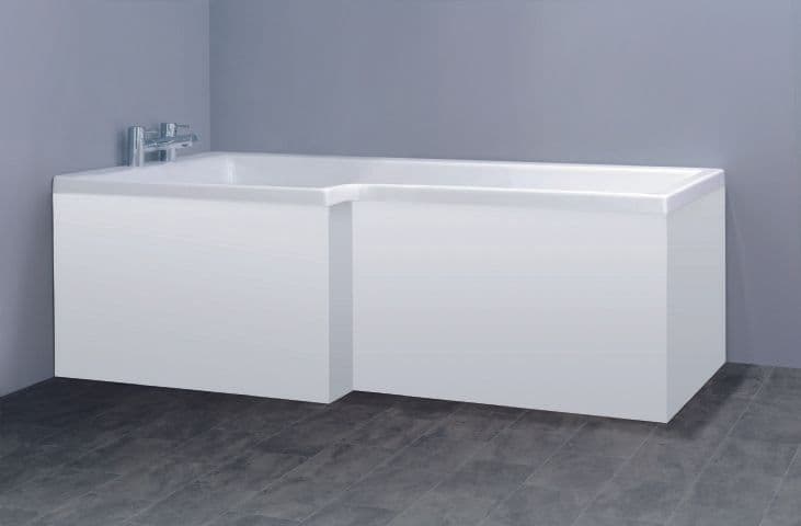 L Shape Shower Bath Panels High Gloss White Custom Height