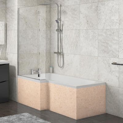L Shape Shower Bath Panels MDF Paintable
