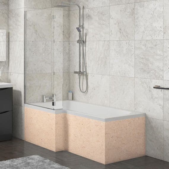 L Shape Shower Bath Panels MDF Paintable