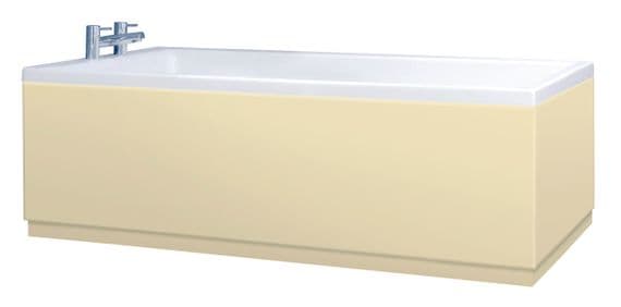 Low Level High Gloss Cream Bath Panels with Plinths