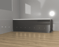Luxury Antracite 2 Piece adjustable Bath Panels with LED Lights