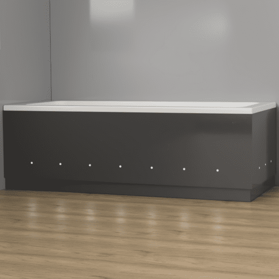 Luxury Antracite 2 Piece adjustable Bath Panels with LED Lights