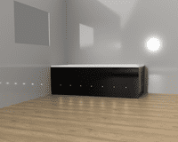 Luxury Black 2 Piece adjustable Bath Panels with LED Lights