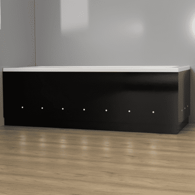 Luxury Black 2 Piece adjustable Bath Panels with LED Lights