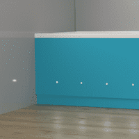Luxury Blue 2 Piece adjustable Bath Panels with LED Lights