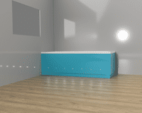 Luxury Blue 2 Piece adjustable Bath Panels with LED Lights