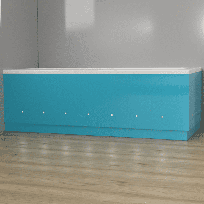 Luxury Blue 2 Piece adjustable Bath Panels with LED Lights