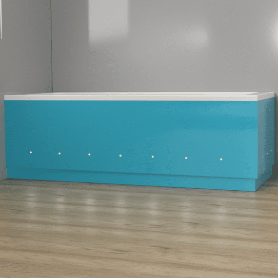 Luxury Blue 2 Piece adjustable Bath Panels with LED Lights