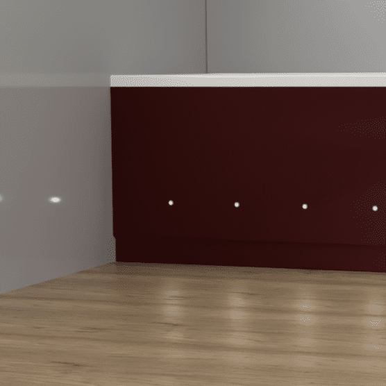Luxury Burgundy 2 Piece adjustable Bath Panels with LED Lights
