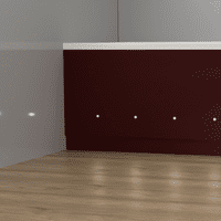 Luxury Burgundy 2 Piece adjustable Bath Panels with LED Lights