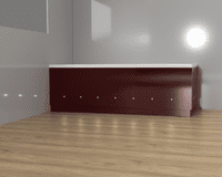 Luxury Burgundy 2 Piece adjustable Bath Panels with LED Lights