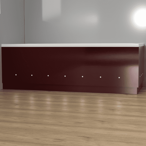 Luxury Burgundy 2 Piece adjustable Bath Panels with LED Lights