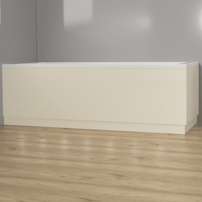 Luxury Gloss Cream 2 Piece adjustable Bath Panels with LED Lights