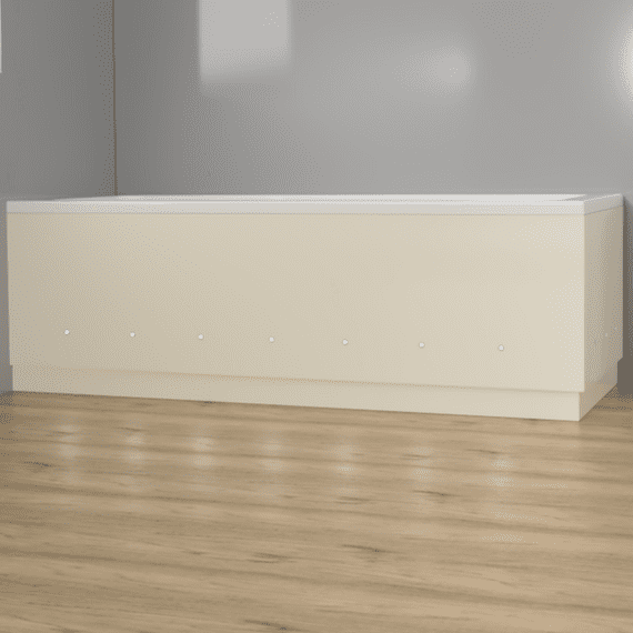 Luxury Gloss Cream 2 Piece adjustable Bath Panels with LED Lights