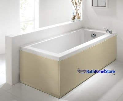 Luxury High Gloss Cream 2 Peice Adjustable Bath Panel Set