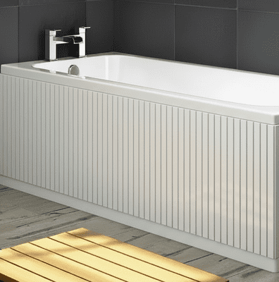 Luxury High Gloss White 2 Piece Slatted Adjustable Bath Panels