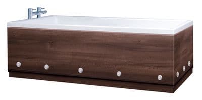 Luxury LED Illuminated Matt Walnut 2 Piece adjustable Bath Panels