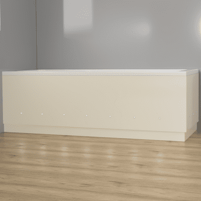 Luxury Matt Cream 2 Piece adjustable Bath Panels with LED Lights