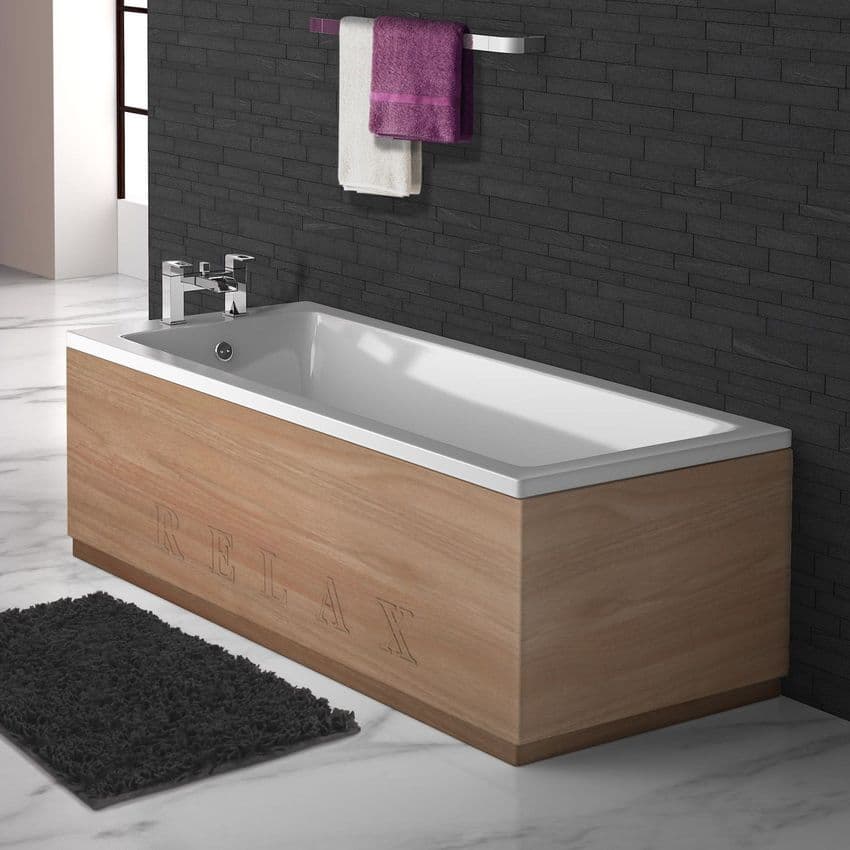 Luxury Matt Walnut Engraved 2 Piece adjustable Bath Panels