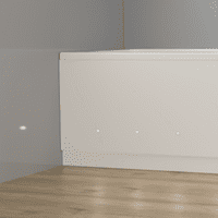 Luxury Matt White 2 Piece adjustable Bath Panels with LED Lights