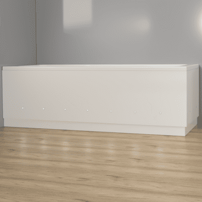 Luxury Matt White 2 Piece adjustable Bath Panels with LED Lights