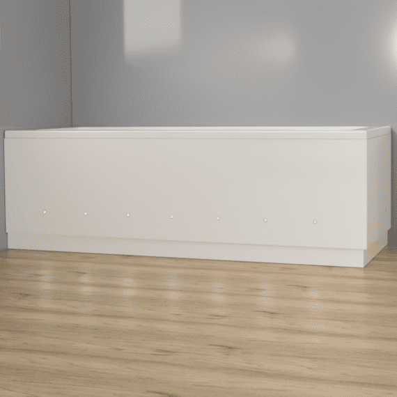 Luxury Matt White 2 Piece adjustable Bath Panels with LED Lights