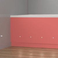 Luxury Pink 2 Piece adjustable Bath Panels with LED Lights