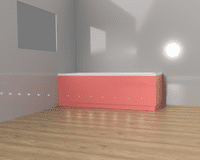 Luxury Pink 2 Piece adjustable Bath Panels with LED Lights