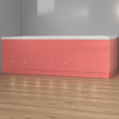 Luxury Pink 2 Piece adjustable Bath Panels with LED Lights